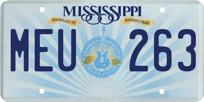 MS license plate MEU263
