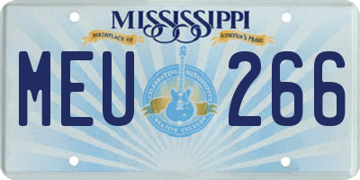 MS license plate MEU266