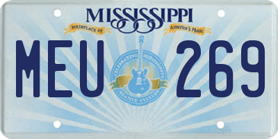 MS license plate MEU269