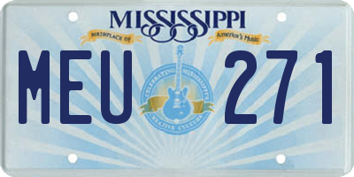MS license plate MEU271
