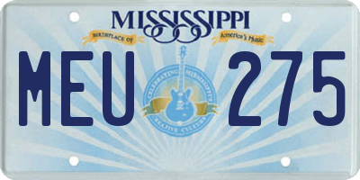 MS license plate MEU275