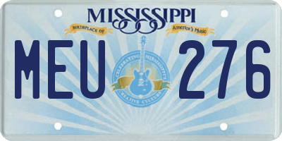 MS license plate MEU276