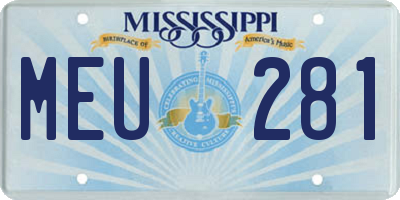 MS license plate MEU281