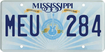 MS license plate MEU284