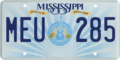 MS license plate MEU285