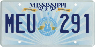 MS license plate MEU291