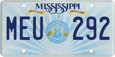 MS license plate MEU292