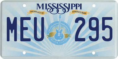 MS license plate MEU295