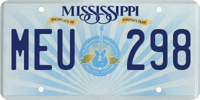 MS license plate MEU298