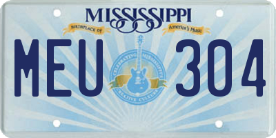 MS license plate MEU304