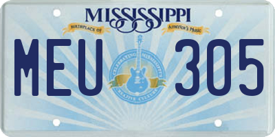 MS license plate MEU305
