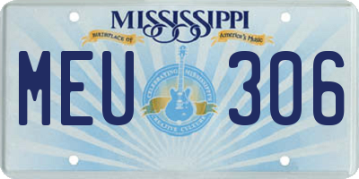MS license plate MEU306