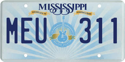 MS license plate MEU311