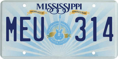 MS license plate MEU314