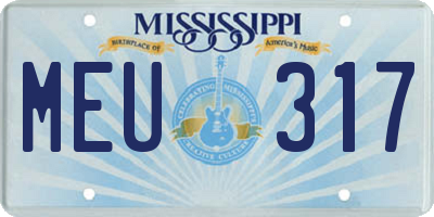 MS license plate MEU317