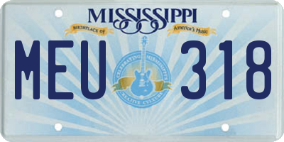 MS license plate MEU318