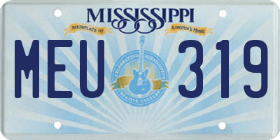 MS license plate MEU319