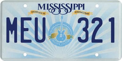 MS license plate MEU321