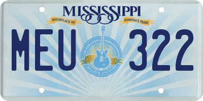MS license plate MEU322