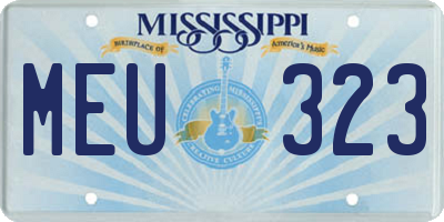 MS license plate MEU323