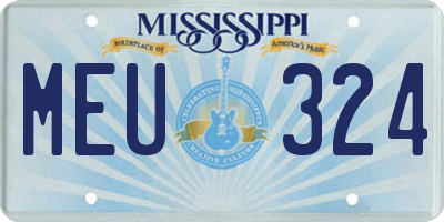 MS license plate MEU324
