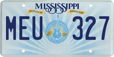 MS license plate MEU327