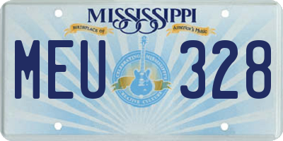 MS license plate MEU328