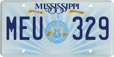 MS license plate MEU329