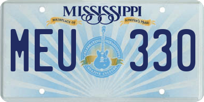 MS license plate MEU330