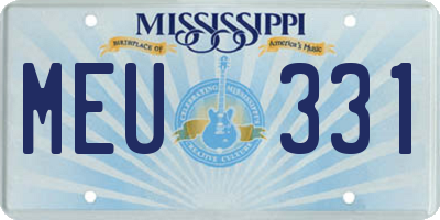 MS license plate MEU331