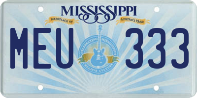 MS license plate MEU333