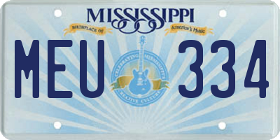 MS license plate MEU334