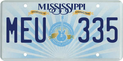 MS license plate MEU335