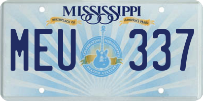 MS license plate MEU337