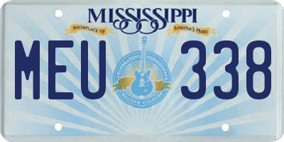 MS license plate MEU338