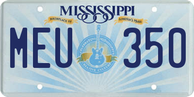MS license plate MEU350