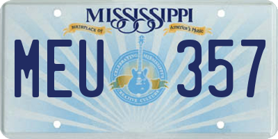 MS license plate MEU357