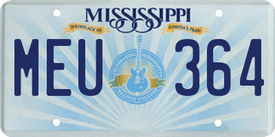MS license plate MEU364