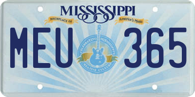 MS license plate MEU365