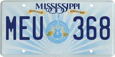 MS license plate MEU368