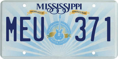 MS license plate MEU371