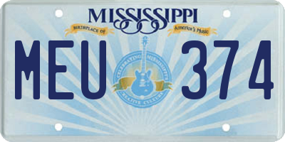 MS license plate MEU374