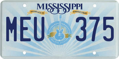 MS license plate MEU375