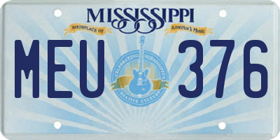 MS license plate MEU376