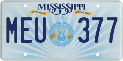 MS license plate MEU377