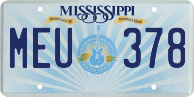 MS license plate MEU378