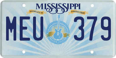 MS license plate MEU379
