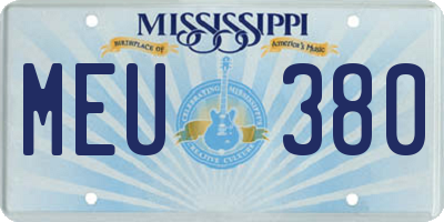 MS license plate MEU380