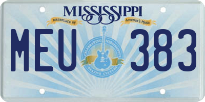 MS license plate MEU383
