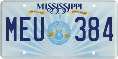 MS license plate MEU384